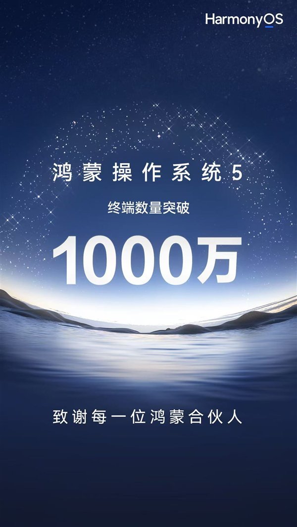 配资网首 鸿蒙生态正循环里程碑事件！余承东宣布：鸿蒙5终端数量突破了1000万